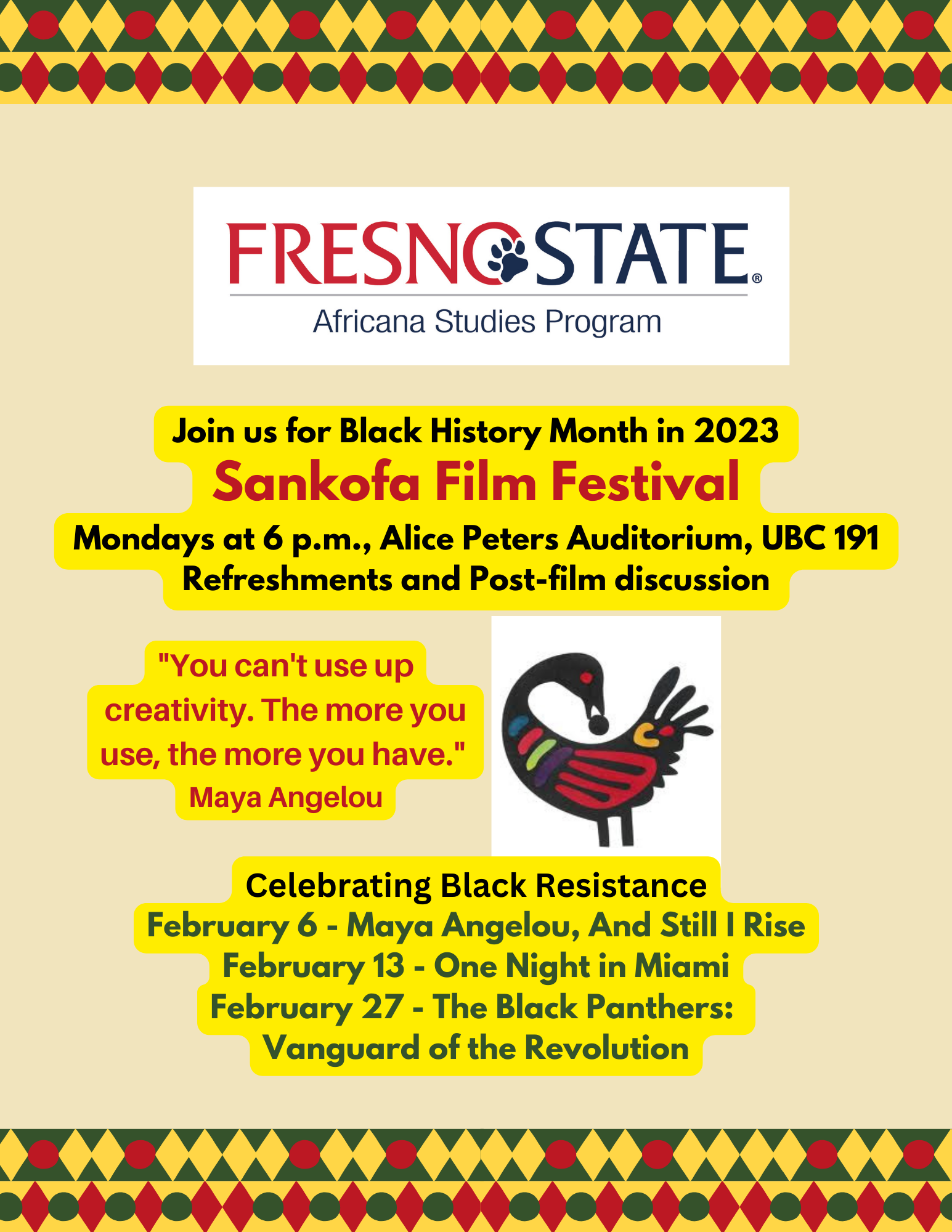 Sankofa Film Festival Dates for Feburary 
