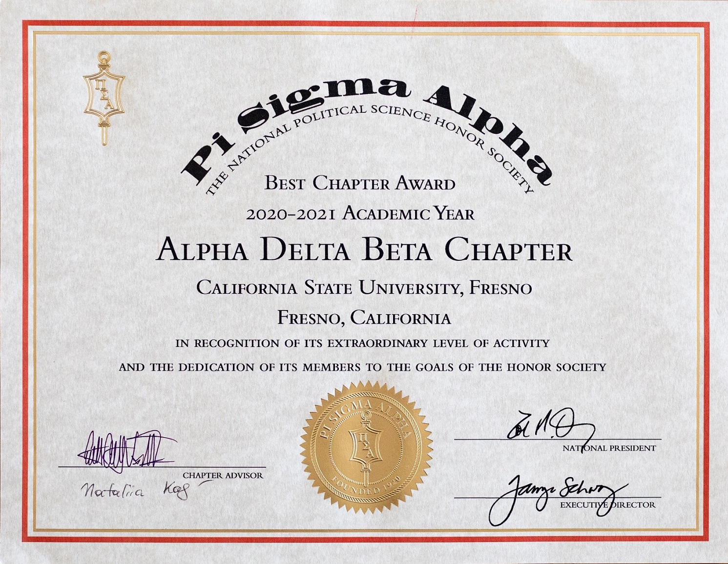 Best chapter award