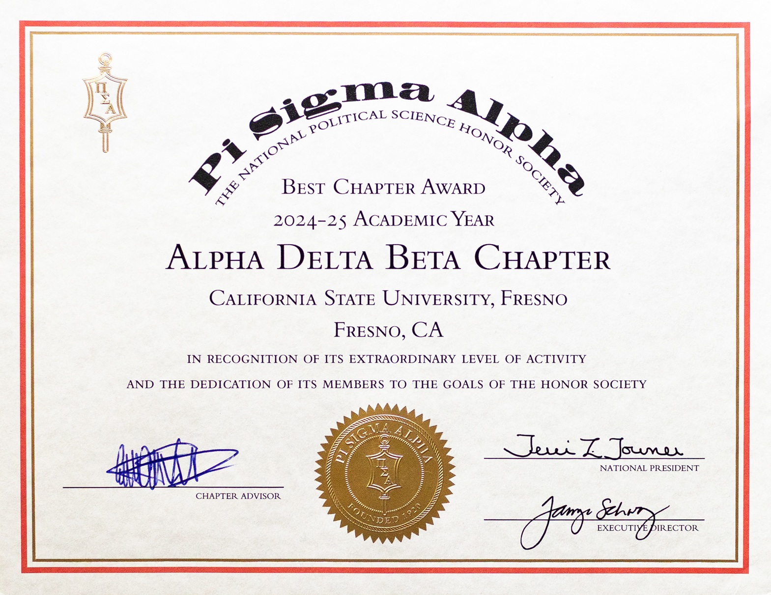 2024-2025 Best chapter award
